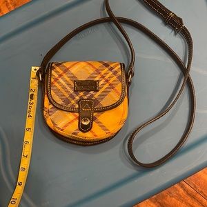 Dooney & Bourke Yellow Tartan Plaid Crossbody Bag
